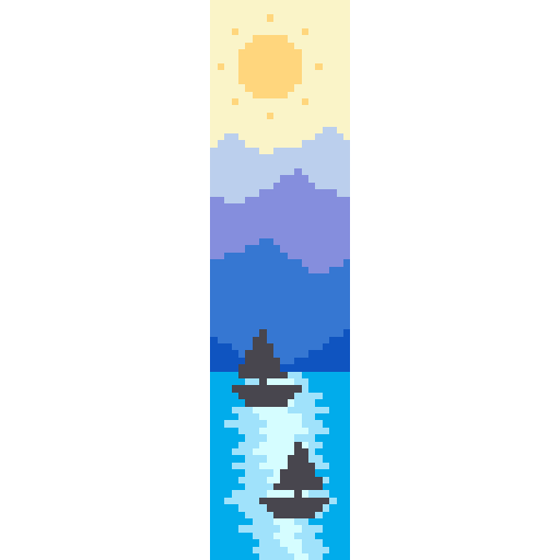 湖上日落帆船