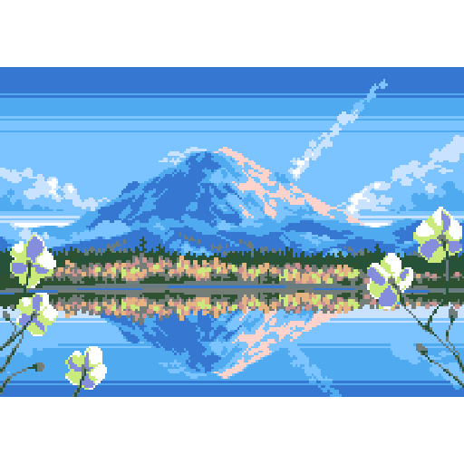雪山风景 - 风景建筑 - 200 × 142 - 拼豆图纸与作品详情