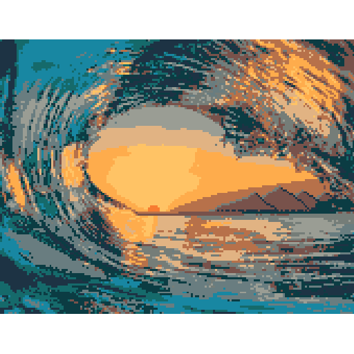 海边日落浪