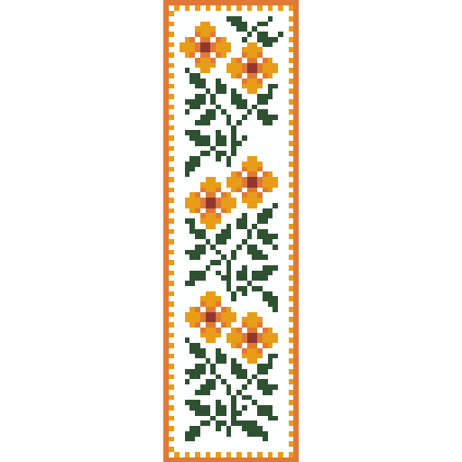 花书签 - 花卉植物 - 26 × 89 - 拼豆图纸与作品详情